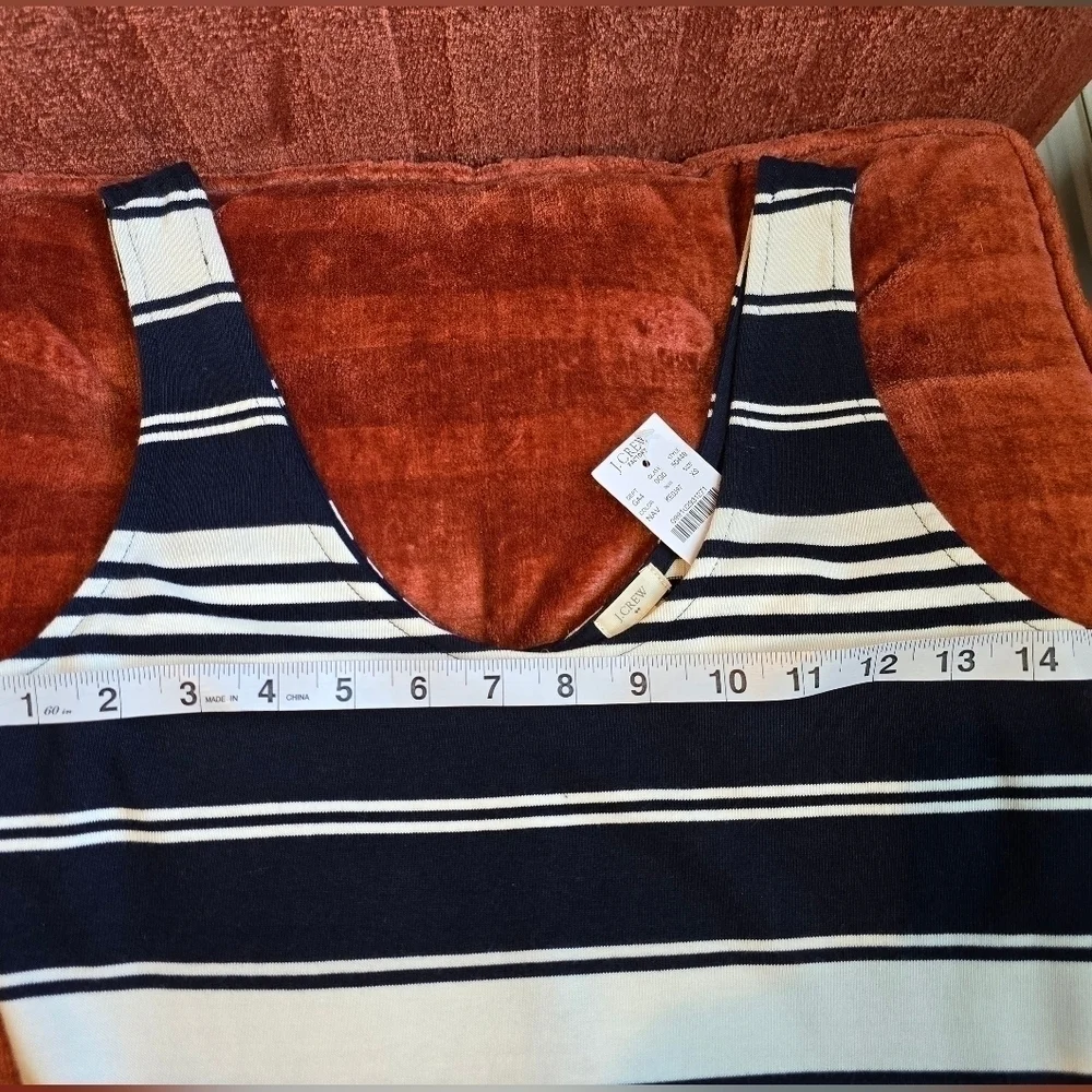J  Crew NWT Dress Black and White Stripe Sleeveless Button Back Mini XS - Picture 7 of 10